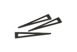 Black Triangle Blank, 12 Textured Oxidized Black Brass Triangle Stamping Blanks, Findings (40x8x0.80mm) M158