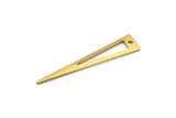 Brass Triangle Charm, 24 Textured Raw Brass Triangle Charms With 1 Hole, Findings (40x8x0.80mm) M159