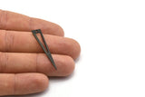 Black Triangle Charm, 12 Oxidized Black Brass Triangle Charms With 1 Hole, Findings (40x8x0.80mm) M157