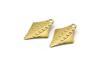 Brass Diamond Charms, 25 Raw Brass Arrow Head Charms, Findings (17x12mm) Brs 648 A0471