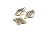 Silver Diamond Charms, 25 Antique Silver Plated Brass Arrow Head Charms With 1 Hole Findings (17x12mm) Brs 648 A0471