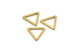 Brass Triangle Charm, 50 Raw Brass Open Triangle Ring Charms (15x1.2mm) D0107