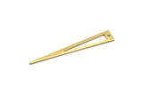 Brass Triangle Charm, 12 Textured Raw Brass Triangle Charms With 1 Hole, Findings (50x8x0.80mm) M155