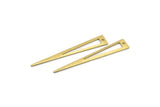 Brass Triangle Charm, 12 Textured Raw Brass Triangle Charms With 1 Hole, Findings (50x8x0.80mm) M155