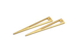 Gold Triangle Charm, 4 Textured Gold Plated Brass Triangle Charms With 1 Hole, Findings (50x8x0.80mm) M155