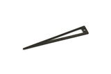 Black Triangle Charm, 8 Textured Oxidized Black Brass Triangle Charms With 1 Hole, Findings (50x8x0.80mm) M155