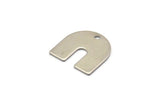 Steel U Shaped Charm, 24 Steel U Shaped Charms With 1 Hole, Blanks (15x0.70mm) M02856