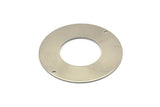 Steel Round Charm, 6 Stainless Steel Round Charms With 2 Holes (40x0.70mm) M02849