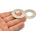 Steel Round Charm, 6 Stainless Steel Round Charms With 2 Holes (40x0.70mm) M02849