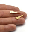 Gold Tiny Triangle, 8  Gold Plated Brass Triangle Charms (23x7x0.80mm) A0880 Q0047