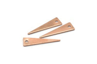 Rose Gold Tiny Triangle, 8 Rose Gold Plated Brass Triangle Charms (23x7x0.80mm) A0880 Q0047