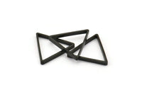 Black Triangle Charm - 50 Oxidized Brass Black Triangle Charms (20mm) BS 1198 S473