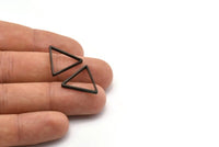 Black Triangle Charm - 50 Oxidized Brass Black Triangle Charms (20mm) BS 1198 S473