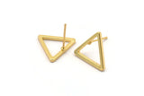 Gold Triangle Earring, 6 Gold Plated Brass Triangle Stud Earrings (15mm) D0107 A1126 H0025