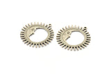 Silver Moon Charm, 2 Antique Silver Plated Brass Moon Charms With 1 Loop, Pendants (32x30x1.2mm) N1456