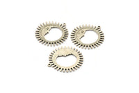 Silver Moon Charm, 2 Antique Silver Plated Brass Moon Charms With 1 Loop, Pendants (32x30x1.2mm) N1456