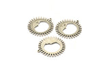 Silver Moon Charm, 2 Antique Silver Plated Brass Moon Charms With 1 Loop, Pendants (32x30x1.2mm) N1456