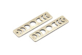 Silver Rectangle Charm, 6 Antique Silver Plated Brass Moon Phases Charms With 1 Hole (40x10x0.80mm) M01998 H0950