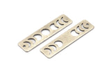 Silver Rectangle Charm, 6 Antique Silver Plated Brass Moon Phases Charms With 1 Hole (40x10x0.80mm) M01825