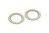 Silver Circle Charm, 2 Antique Silver Plated Brass Circle Charms, Brass Connectors, Findings, Connectors (25x0.80mm) M01615
