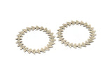 Silver Circle Blank, 2 Textured Antique Silver Plated Brass Circle Blanks, Brass Round, Stamping Blanks, Findings (42x0.80mm) M02125