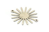 Silver Sun Charm, 10 Antique Silver Plated Brass Sun Connectors With 2 Loops, Pendants (29x25x0.80mm) M01655 H0600
