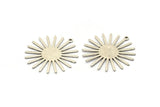 Silver Sun Charm, 6 Antique Silver Plated Brass Sun Charms With 1 Loop (31x30x0.80mm) M02205
