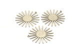 Silver Sun Charm, 6 Antique Silver Plated Brass Sun Charms With 1 Loop (31x30x0.80mm) M02205