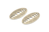 Silver Oval Charm, 4 Textured Antique Silver Plated Brass Oval Moon Phases Charms With 2 Holes, Pendants (35x19x0.80mm) M02192