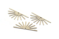 Silver Sun Charm, 6 Textured Antique Silver Plated Brass Sun Charms With 1 Hole (32x14x0.60mm) M02072 H1674