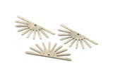 Silver Sun Charm, 6 Textured Antique Silver Plated Brass Sun Charms With 1 Hole (32x14x0.60mm) M02072 H1674