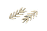 Silver Bough Charm, 6 Textured Antique Silver Plated Brass Bough Charms With 1 Hole, Leaf Charm Earrings (30x13x0.80mm) M01691 H1021