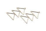 Silver Triangle Charm, 2 Antique Silver Plated Brass Triangle Charms With 1 Loop (47x30x1mm) M01783