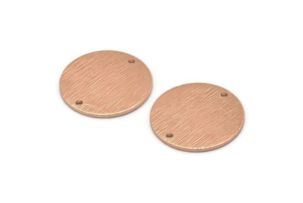 Gül Altın Yuvarlak Etiket, 2 Delikli 2 Gül Altın Kaplamalı Pirinç Dokulu Yuvarlak Damgalama Boşluğu, Bağlantı Elemanları, Kolye Uçları, Bulgular (21x1mm) D0760