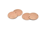 Rose Gold Round Tag, 2 Rose Gold Plated Brass Textured Round Stamping Blanks With 2 Holes, Connectors, Pendants, Findings (21x1mm) D0760