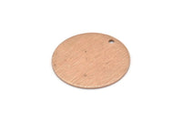 Rose Gold Round Tag, 4 Rose Gold Plated Brass Textured Round Stamping Blanks With 1 Hole, Charms, Pendants, Findings (20x0,60mm) D0822