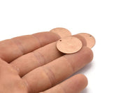 Rose Gold Round Tag, 4 Rose Gold Plated Brass Textured Round Stamping Blanks With 1 Hole, Charms, Pendants, Findings (20x0,60mm) D0822