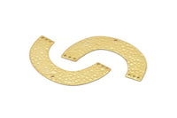 U Shaped Charm, 4 Gold Plated Brass Hammered U Shaped Connectors With 7 Holes, Earrings, Pendants, Findings (43x23x0.50mm) D0717 Q0768