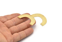 U Shaped Charm, 4 Gold Plated Brass Hammered U Shaped Connectors With 7 Holes, Earrings, Pendants, Findings (43x23x0.50mm) D0717 Q0768