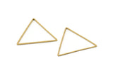 Brass Triangle Charm, 24 Raw Brass Open Triangle Ring Charms (38x1mm) D0544
