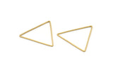 Brass Triangle Charm, 24 Raw Brass Open Triangle Ring Charms (34x1mm) D0543