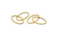 Pirinç Oval Konnektör, 24 Ham Pirinç Oval Konnektör (24x14x1mm) D0540
