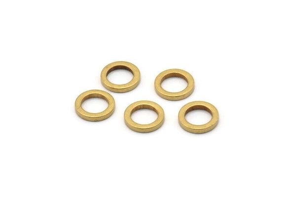 Brass Circle Connectors - 25 Raw Brass Circle Connectors (9x1.5mm) D0547