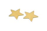 Brass Star Blank, 24 Raw Brass Tiny Star Blanks, Stamping Tags without Holes (22x1mm) BS 1859