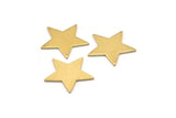 Brass Star Blank, 24 Raw Brass Tiny Star Blanks, Stamping Tags without Holes (22x1mm) BS 1859