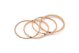 Rose Gold Circle Connectors - 12 Rose Gold Plated Circle Connectors (30x1x1mm) BS 1089 Q0268