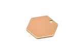 Rose Gold Honeycomb Pendant, 12 Rose Gold Plated Brass Hexagon Stamping Blank Tag, Charms (12mm) Brs 4090d A0157 Q0382
