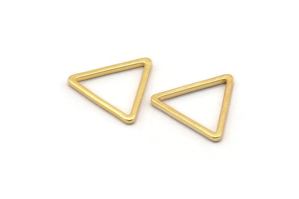 Gold Triangle Charm, 24 Gold Plated Brass Open Triangle Ring Charms (12x0.80mm) BS 1022 Q0609