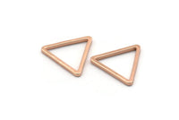 Gül Altın Üçgen Charm, 24 Gül Altın Kaplama Pirinç Açık Üçgen Yüzük Charm (12x0,8 mm) BS 1022 Q0609