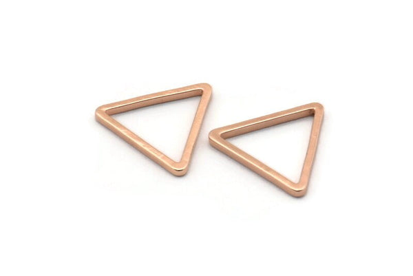 Gül Altın Üçgen Charm, 24 Gül Altın Kaplama Pirinç Açık Üçgen Yüzük Charm (12x0,8 mm) BS 1022 Q0609